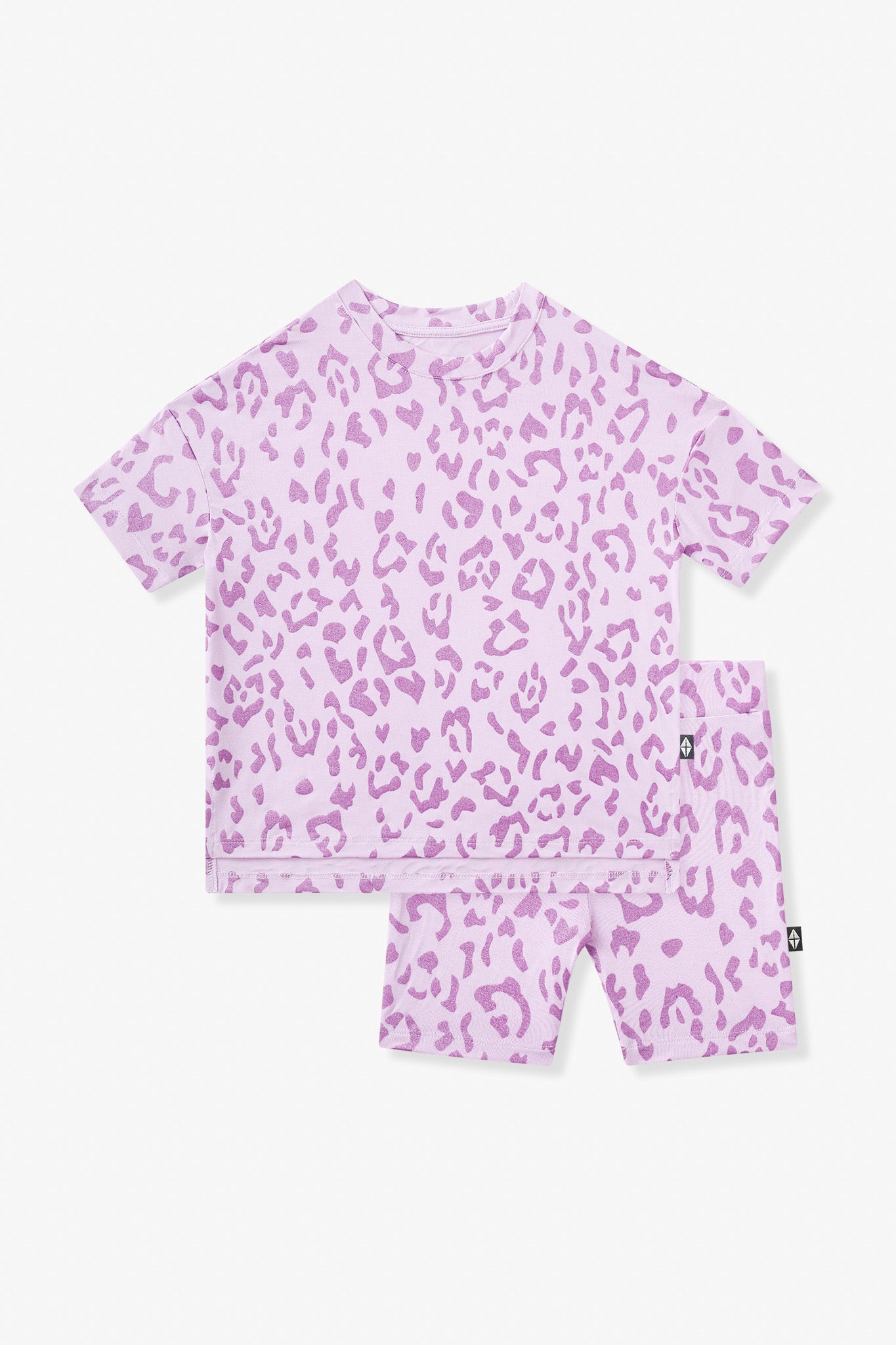 Toddler Biker Short Set in Thistle Leopard - Image 2