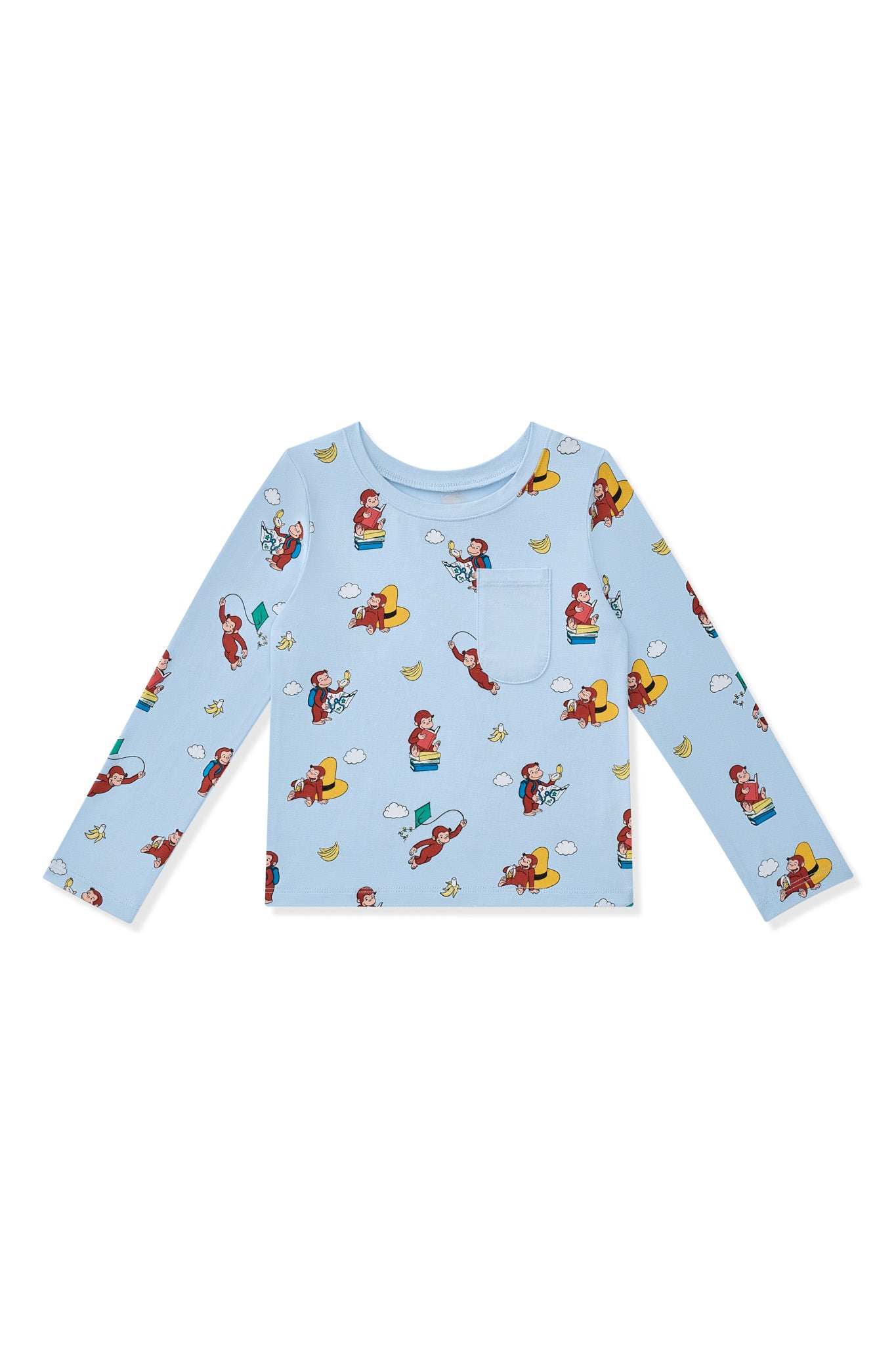 Long Sleeve Toddler Crew Neck Tee in Curious George - Image 2