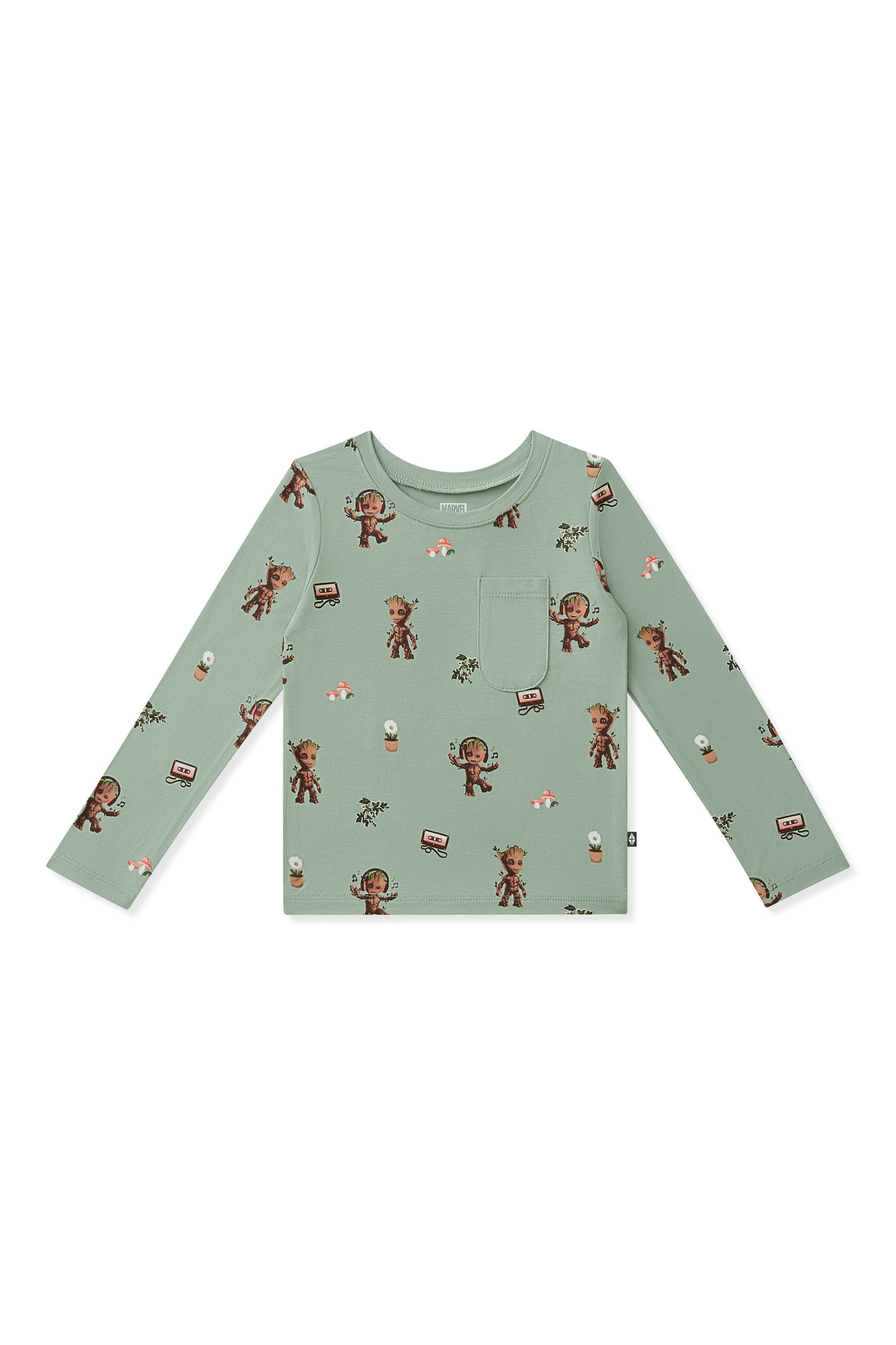 Long Sleeve Toddler Crew Neck Tee in Groot - Image 2