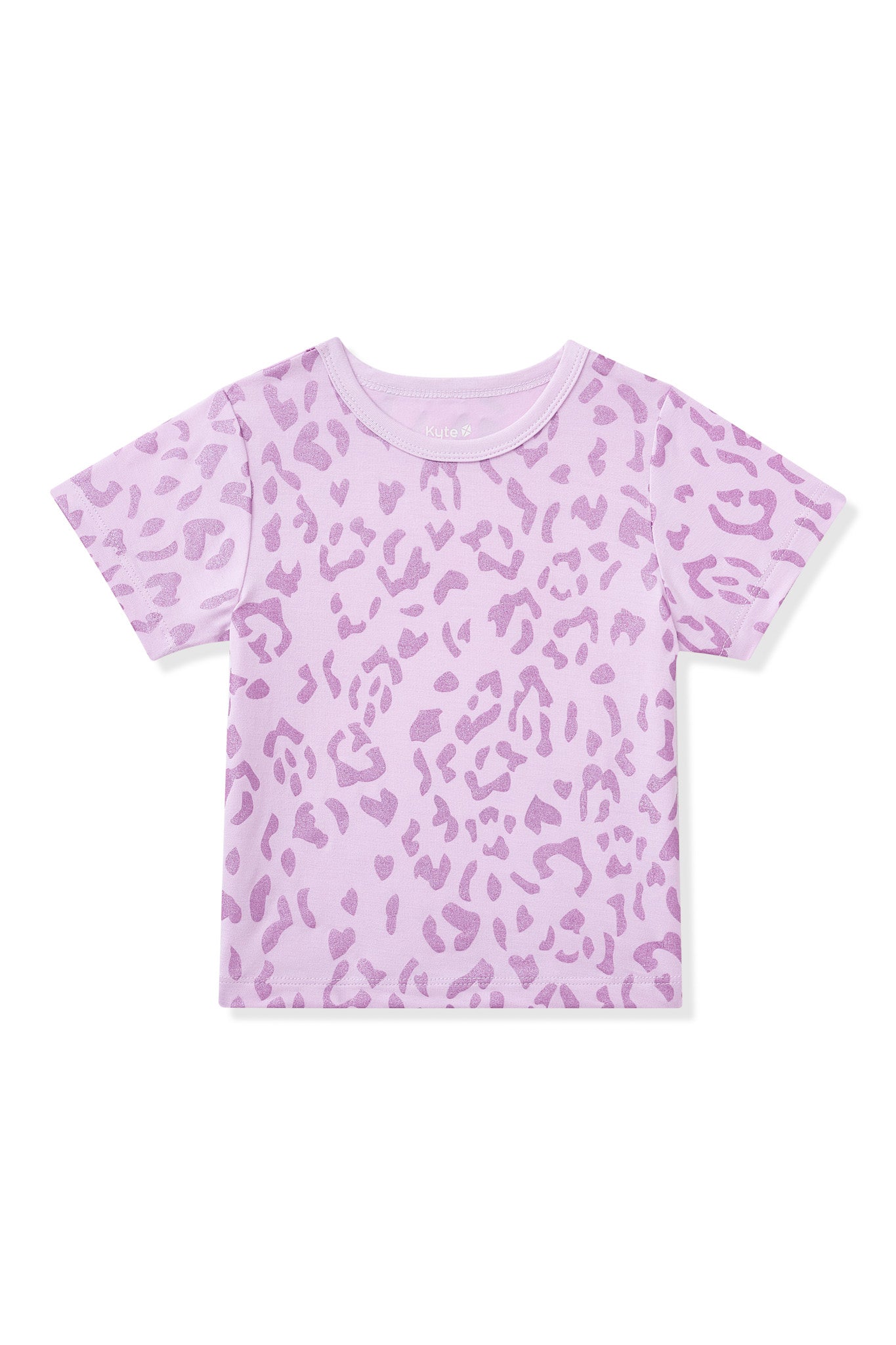 Toddler Basic Tee in Thistle Leopard - Image 2