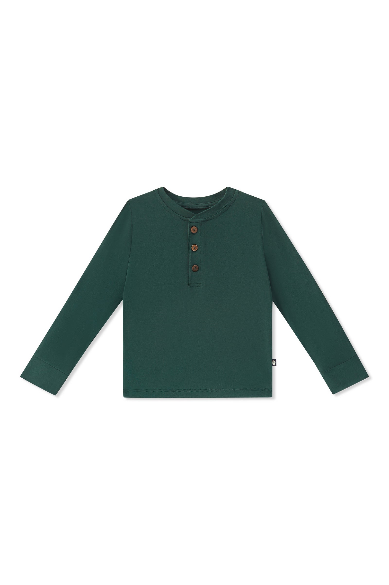 Long Sleeve Toddler Henley Tee in Cypress - Image 2