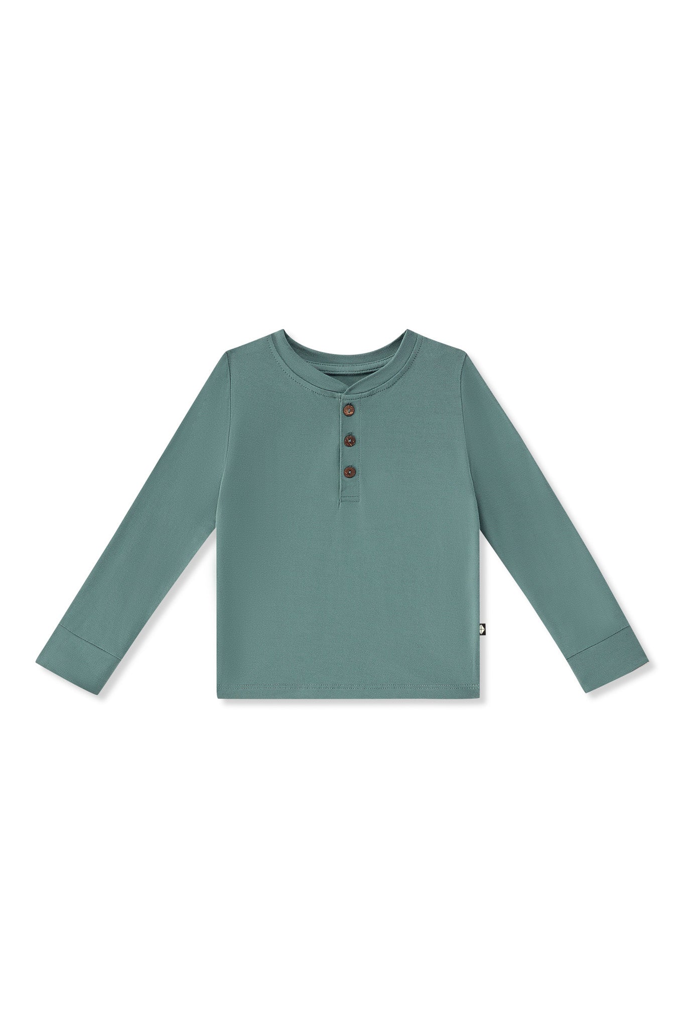Long Sleeve Toddler Henley Tee in Pine - Image 2