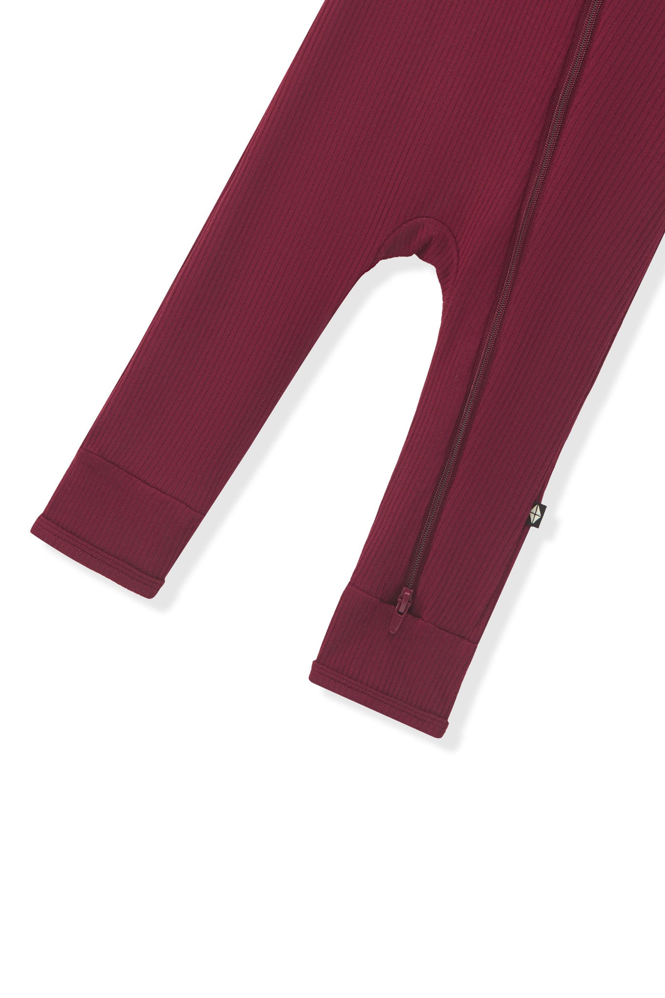 Ribbed Zipper Romper in Burgundy - Image 5