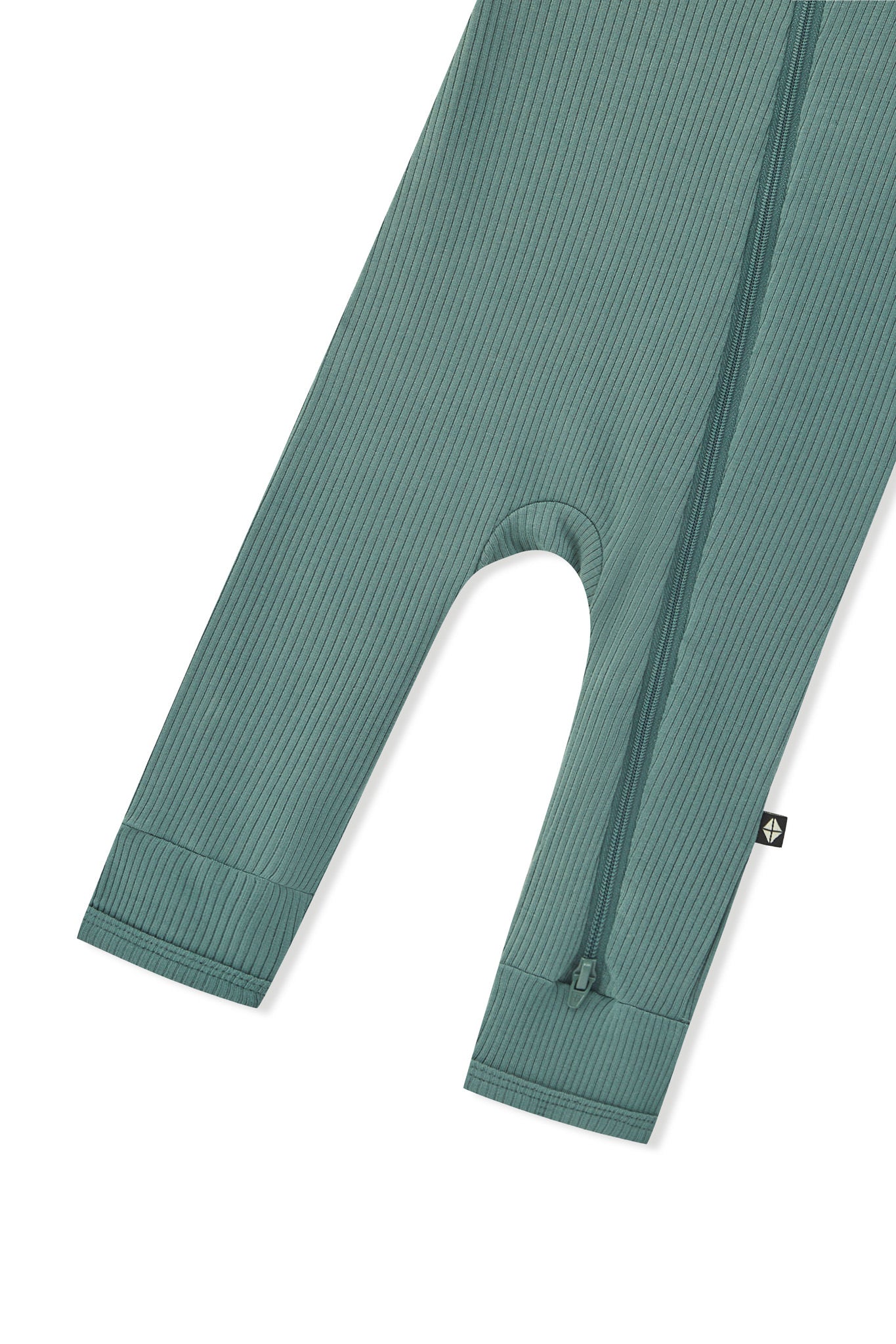 Ribbed Zipper Romper in Pine - Image 5