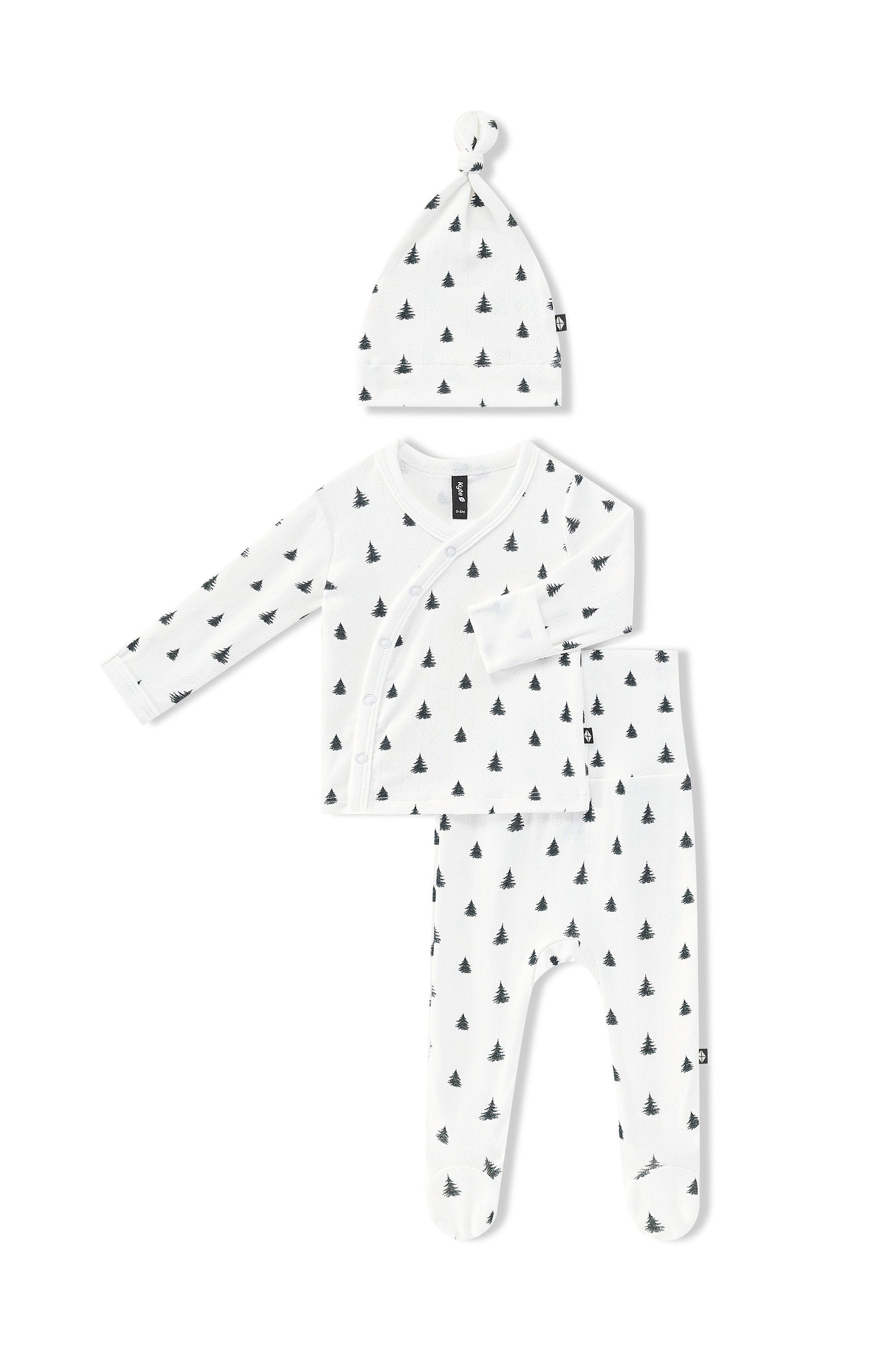 Pointelle Take Me Home Set with Cap Christmas Trees - Image 2