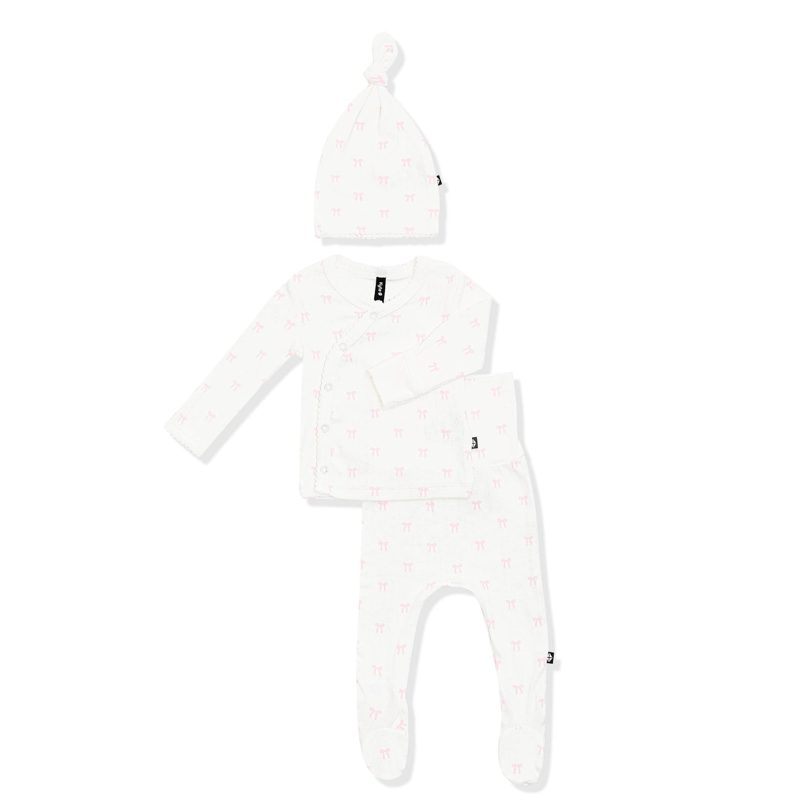 Pointelle Take Me Home Set with Cap in Sweet Pink Bow - Image 3