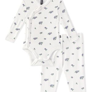Pointelle Kimono Set in Spray Rose