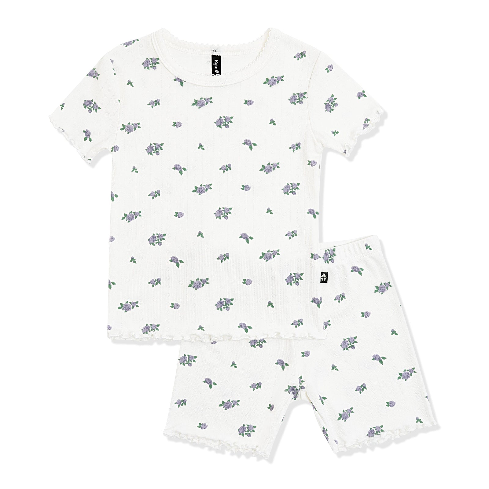 Pointelle Short Sleeve Set in Spray Rose - Image 2
