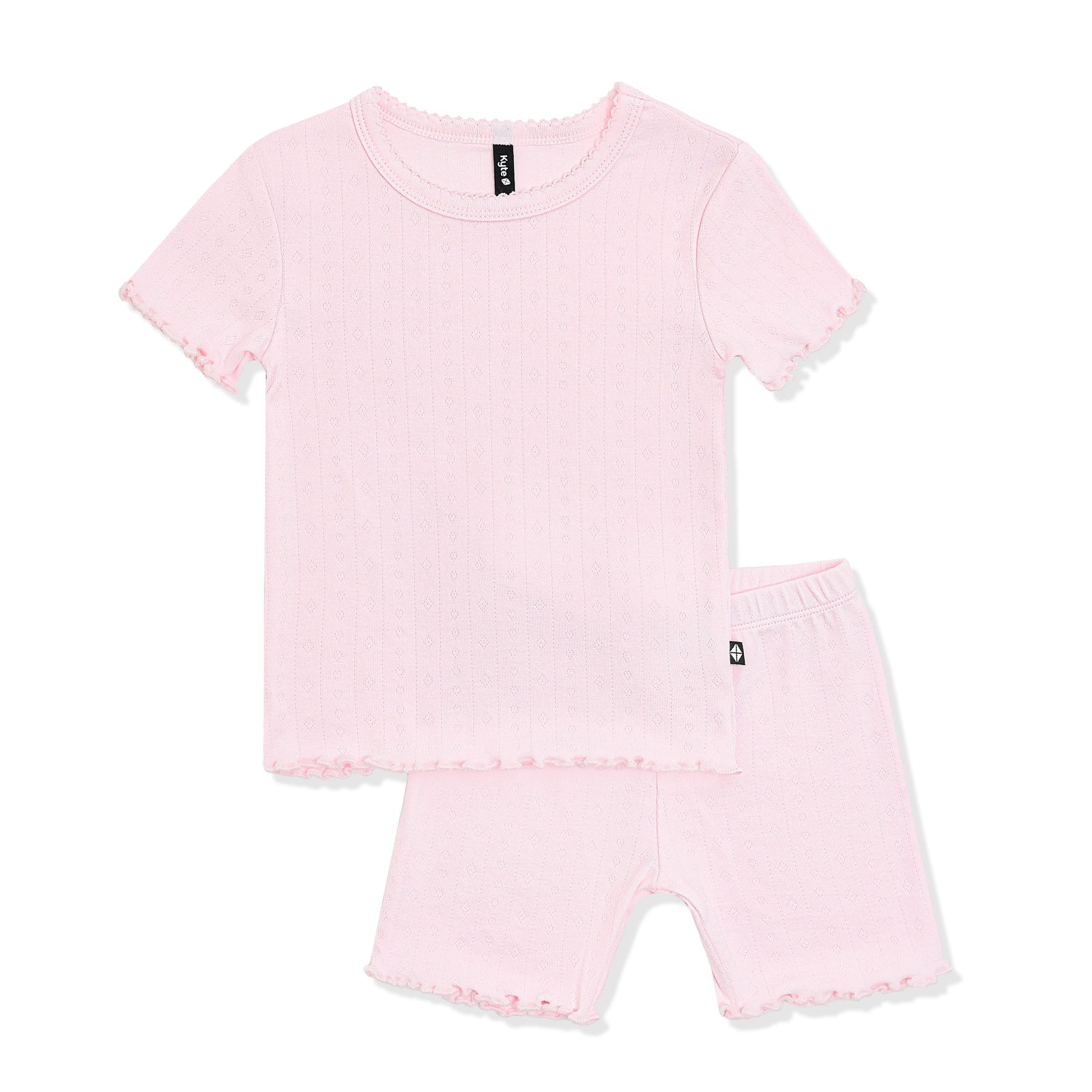 Pointelle Short Sleeve Set in Sakura - Image 2