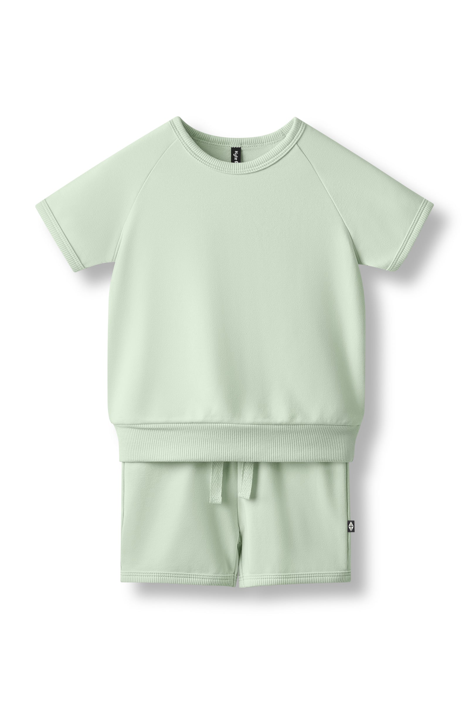 Short Sleeve Jogger Set in Basil - Image 2