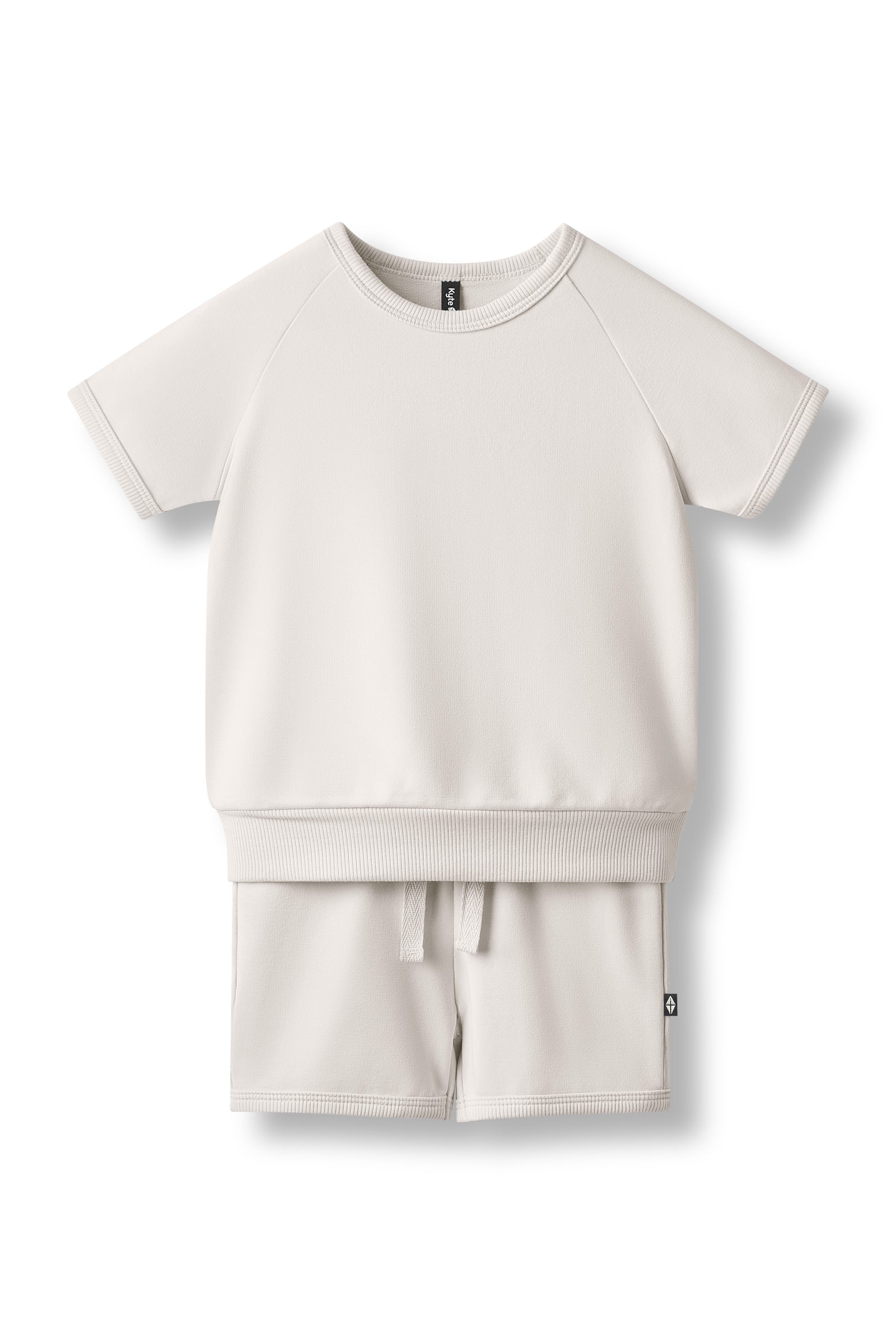 Short Sleeve Jogger Set in Oat - Image 2