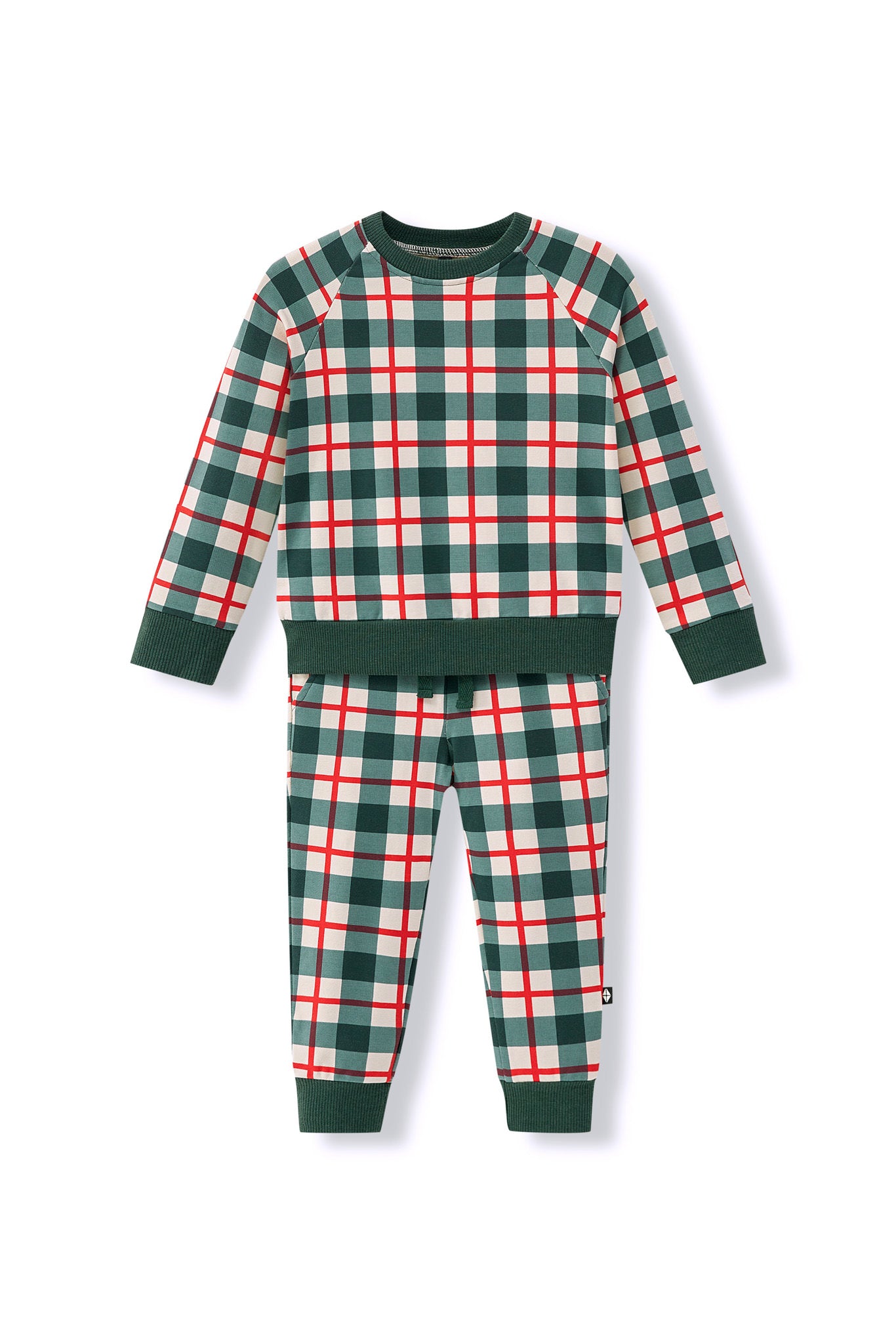 Long Sleeve Jogger Set in Holiday Plaid - Image 2