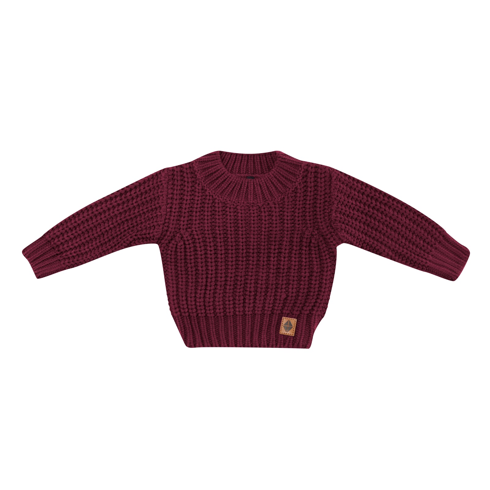 Chunky Knit Sweater in Burgundy - Image 2