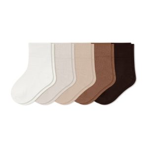 Quarter Socks Combo 5-Pack in Cafe