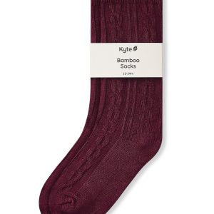 Knee High Socks in Burgundy