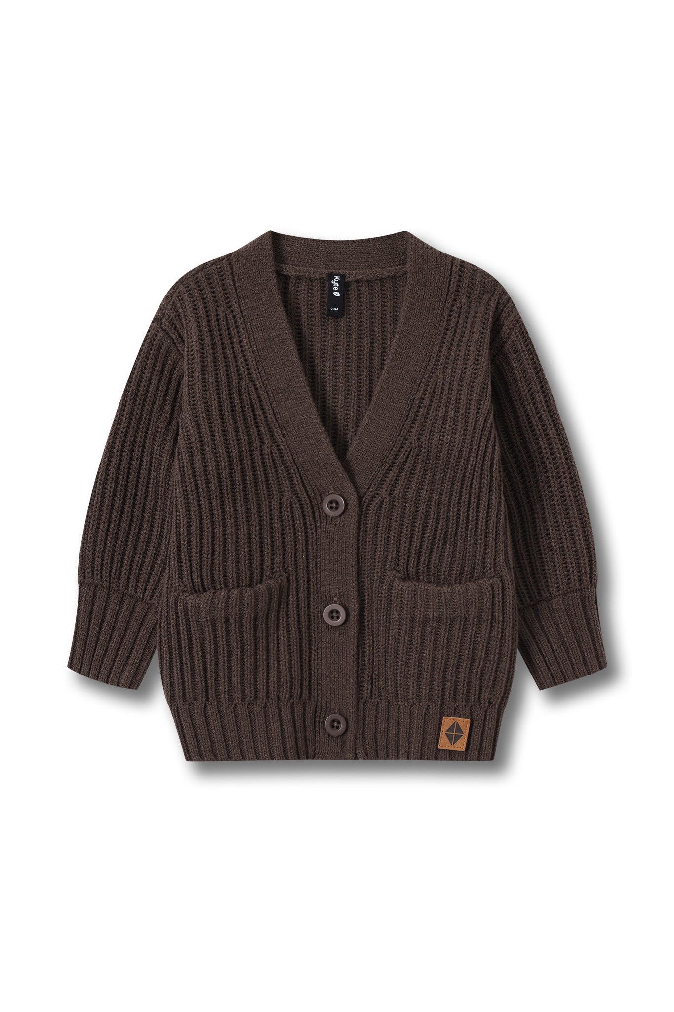 Chunky Knit Oversized Cardigan in Espresso - Image 2
