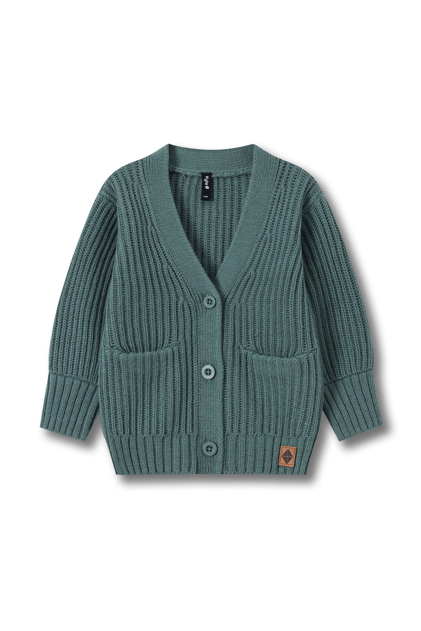 Chunky Knit Oversized Cardigan in Pine - Image 2