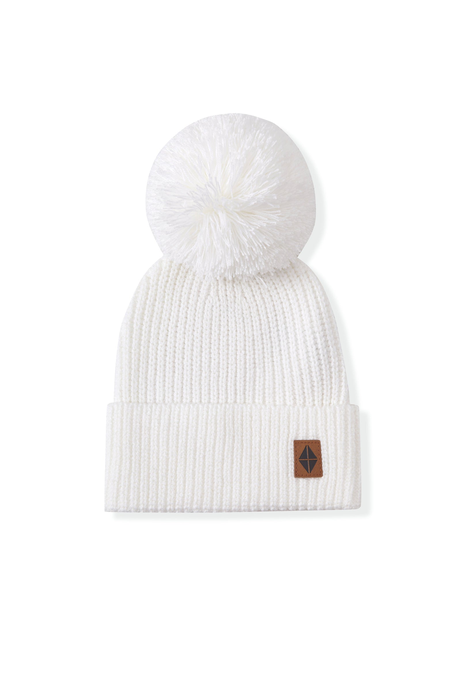 Chunky Knit Pom Beanie in Cloud - Image 2