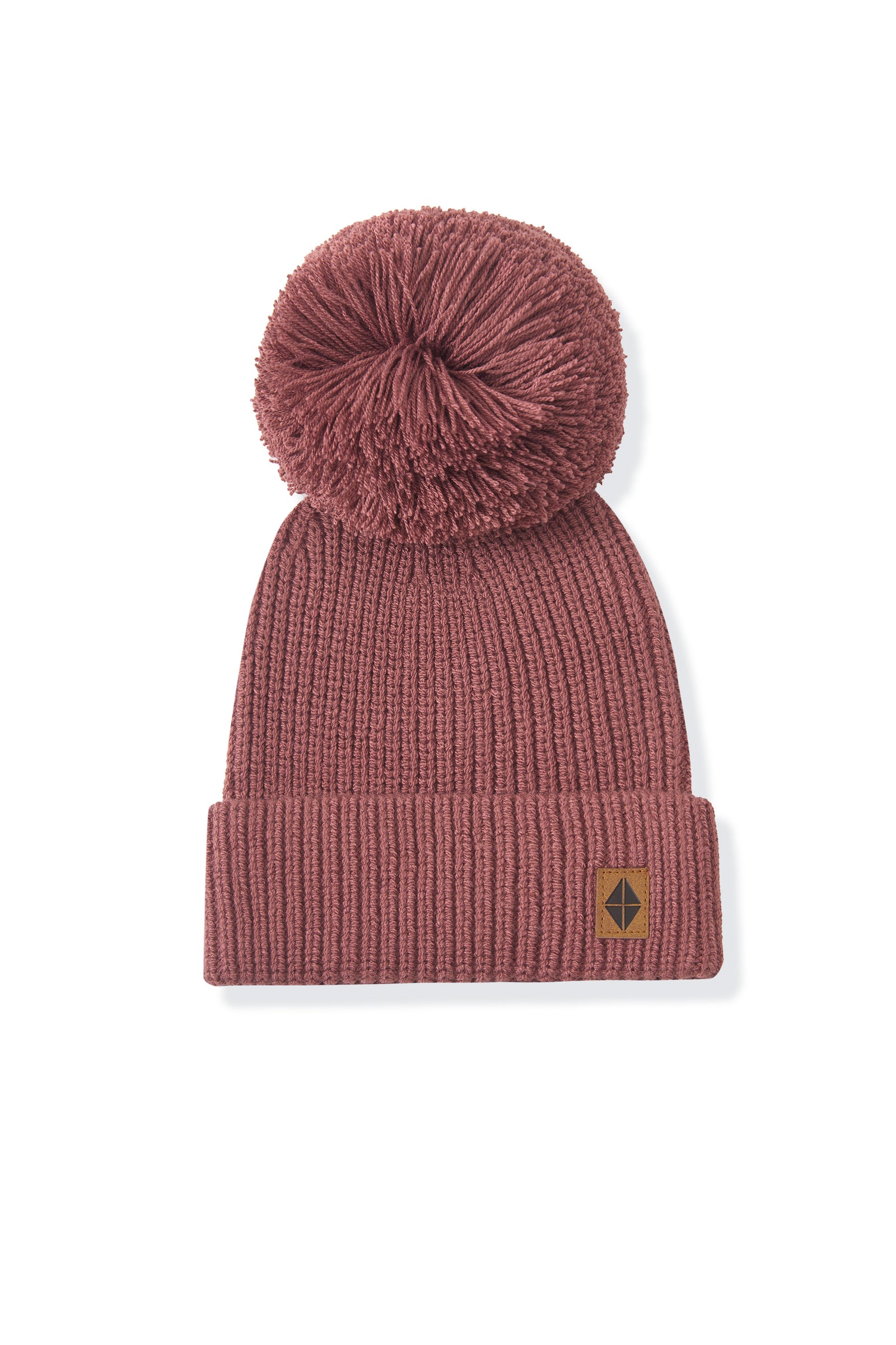 Chunky Knit Pom Beanie in Ember - Image 2