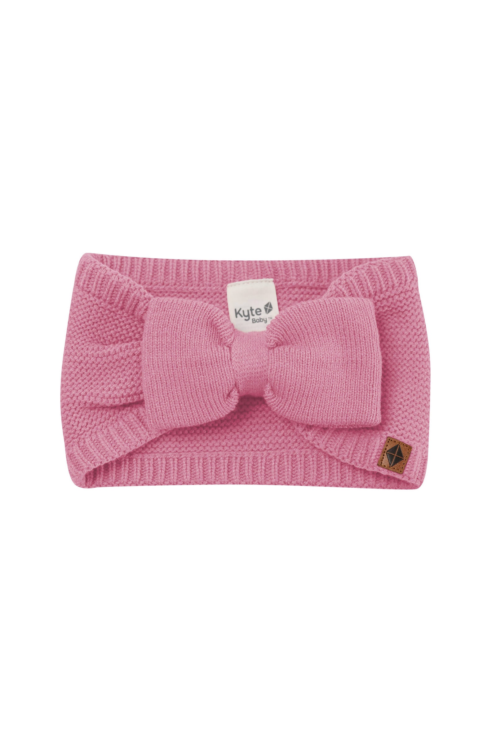 Chunky Knit Bow Headband in Apple Blossom - Image 2