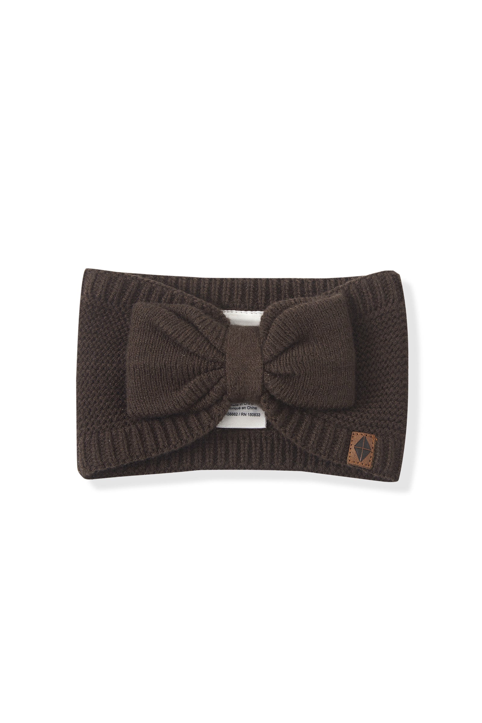 Chunky Knit Bow Headband in Espresso - Image 2