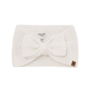Chunky Knit Adult Bow Headband in Oat