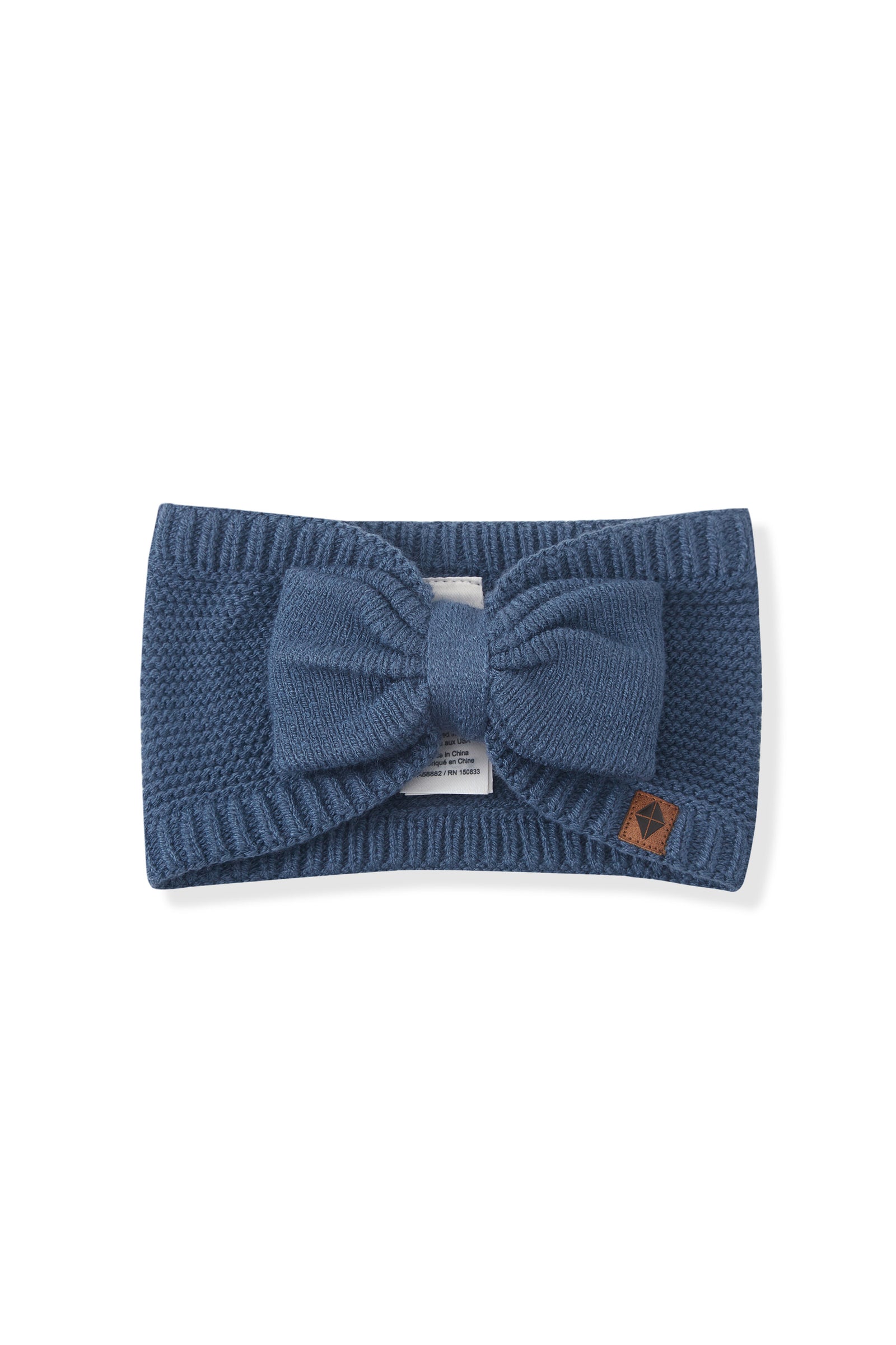 Chunky Knit Bow Headband in Oxford - Image 2