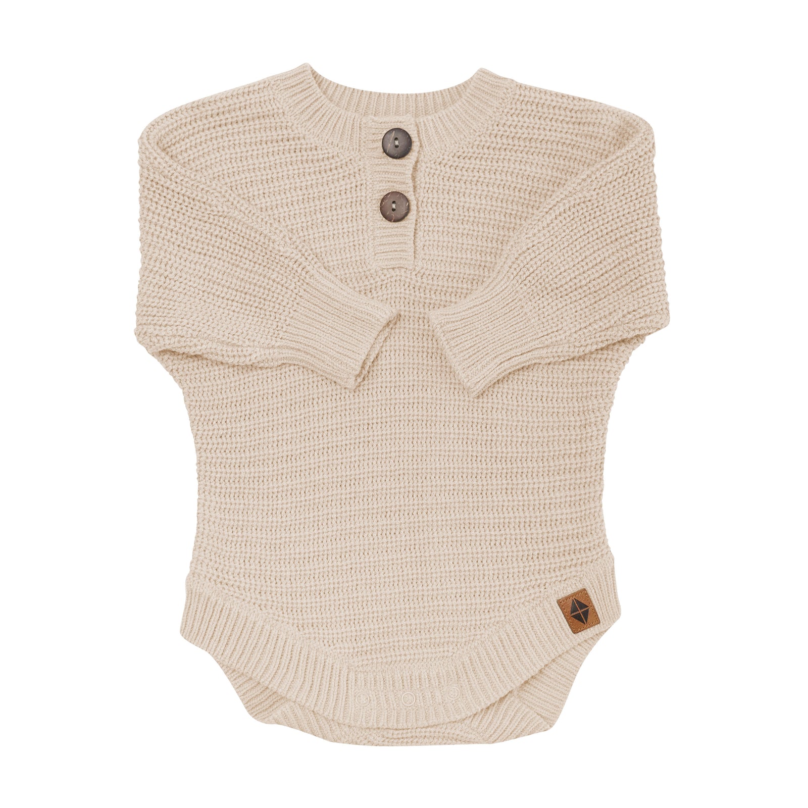 Chunky Knit Romper in Almond - Image 5