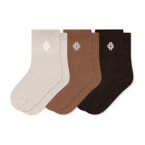 Crew Socks Combo 3-Pack in Cafe