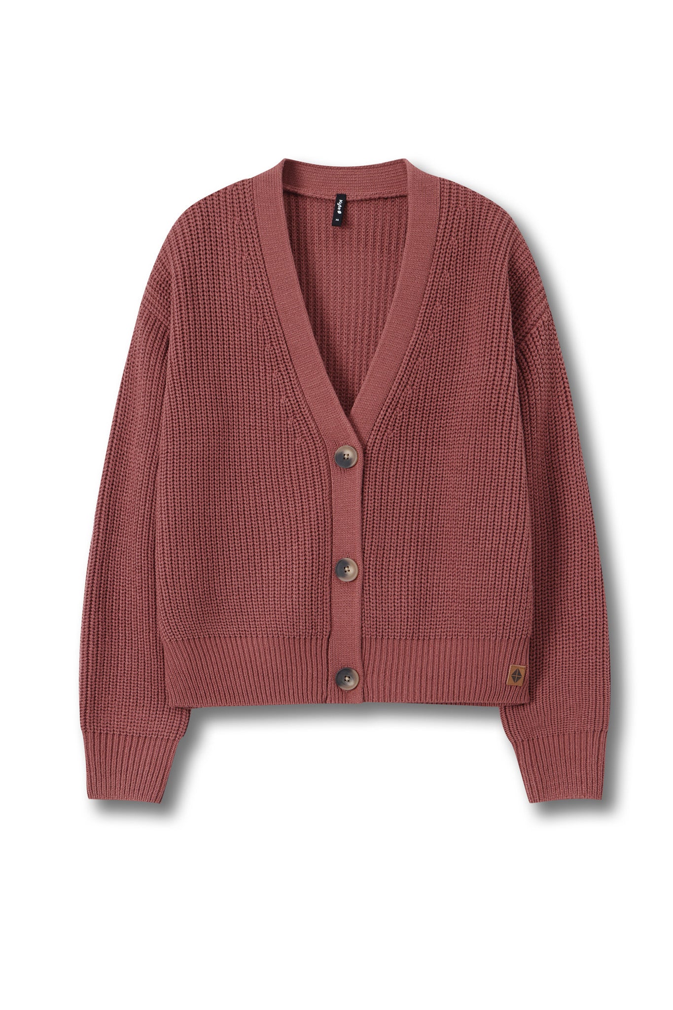 Chunky Knit Women's Cropped Cardigan In Ember - Image 8