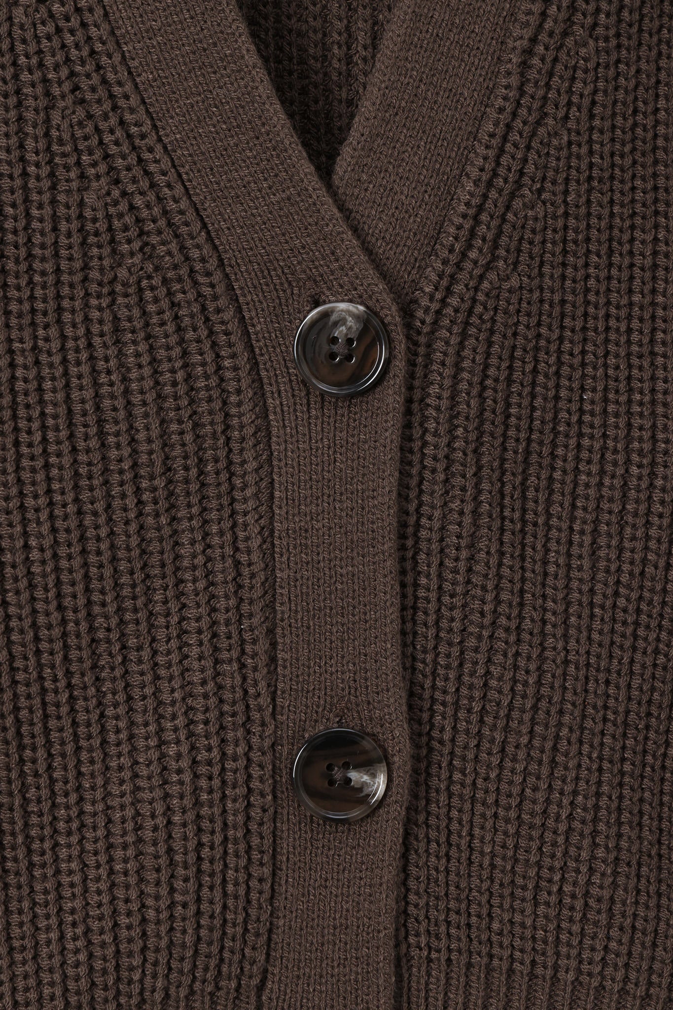 Chunky Knit Women's Cropped Cardigan in Espresso - Image 7