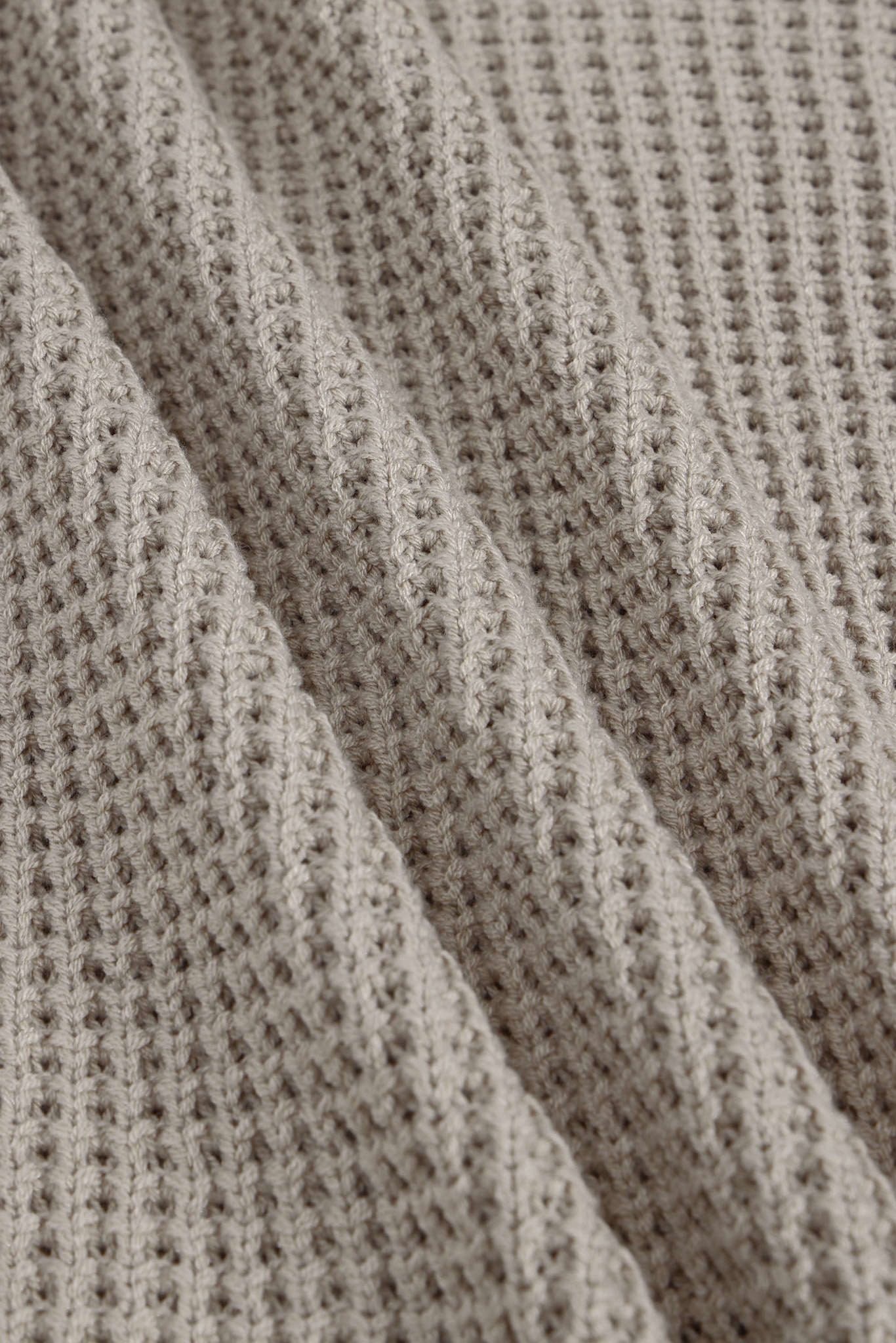 Chunky Knit Women's Waffle Cardigan in Almond - Image 7