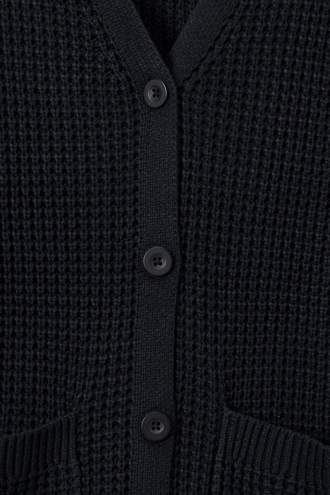 Chunky Knit Women's Waffle Cardigan in Midnight - Image 5