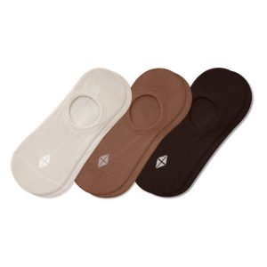 Women's No Show Socks 3-Pack in Cafe