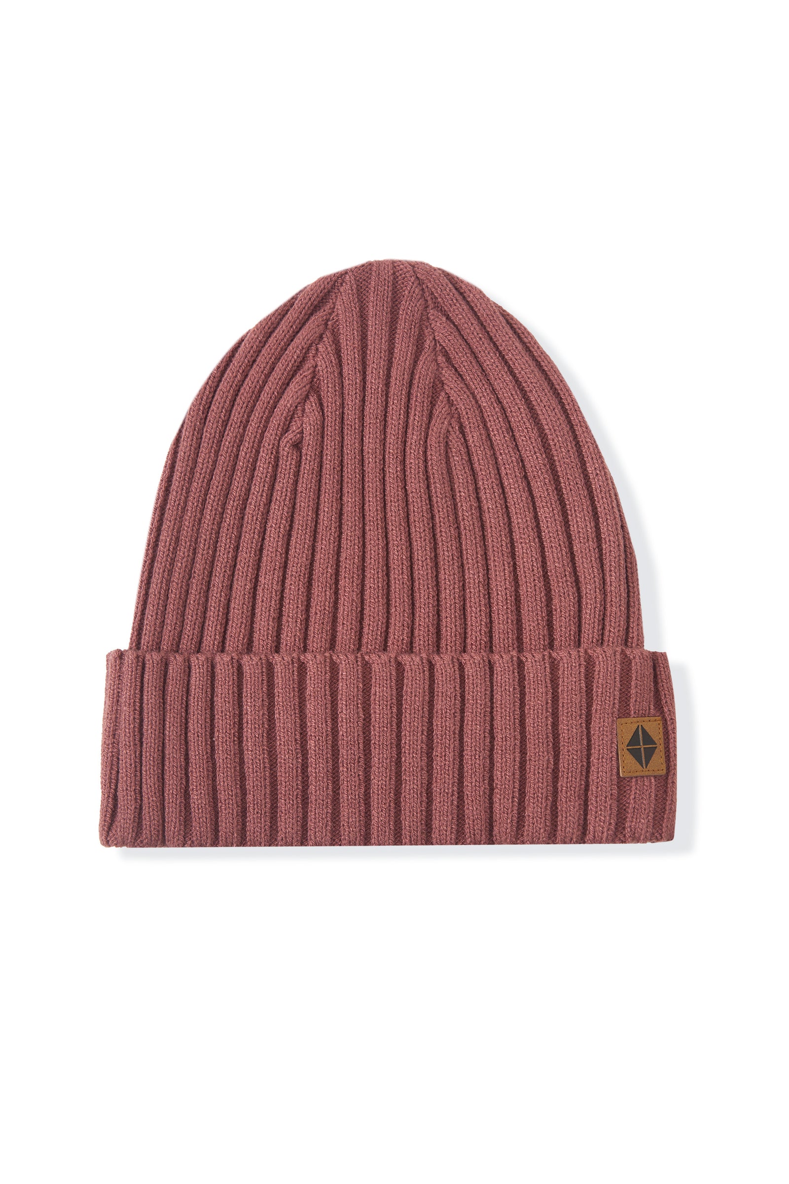 Chunky Knit Adult Ribbed Beanie in Ember - Image 3