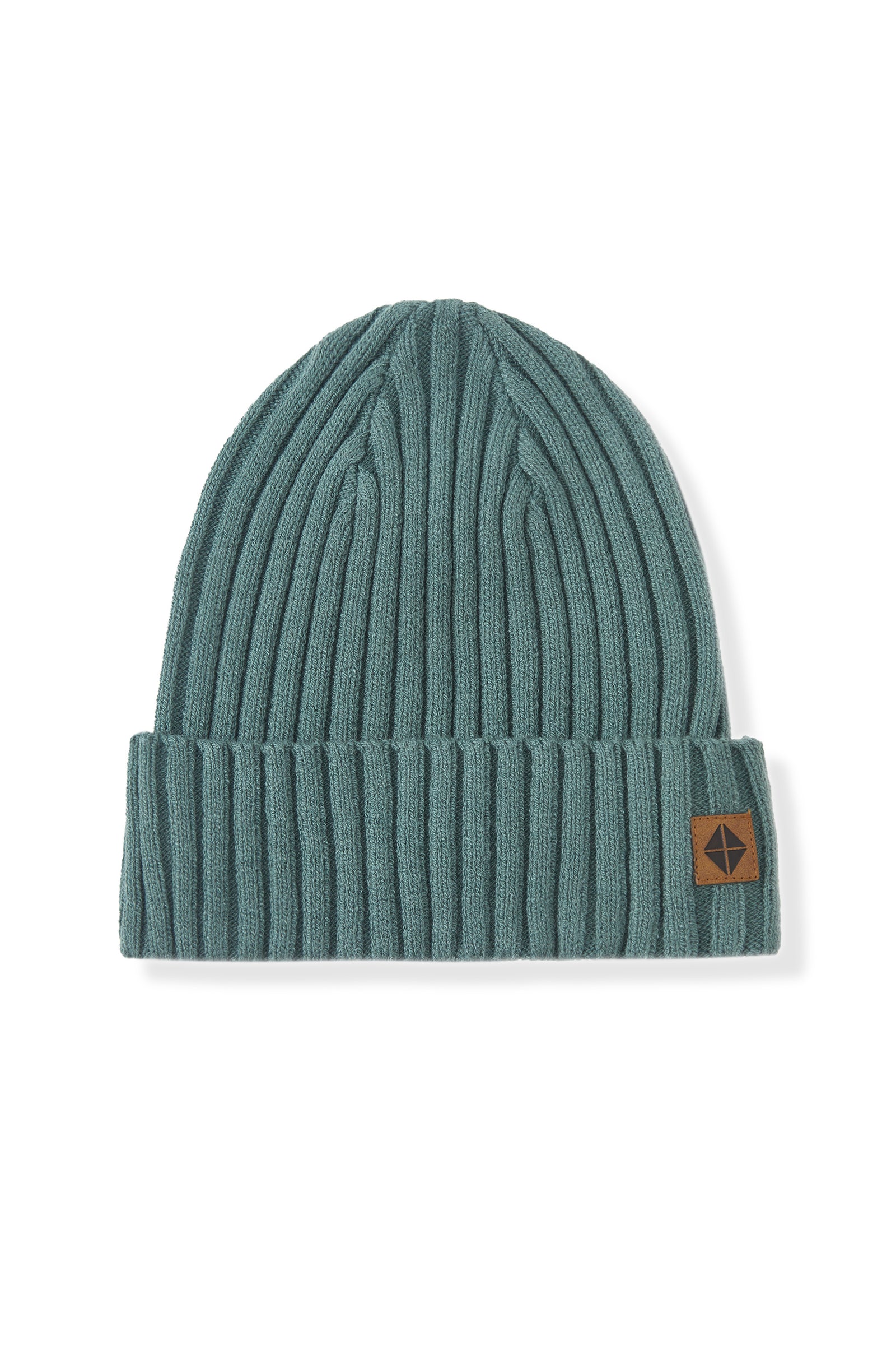 Chunky Knit Adult Ribbed Beanie in Pine - Image 4