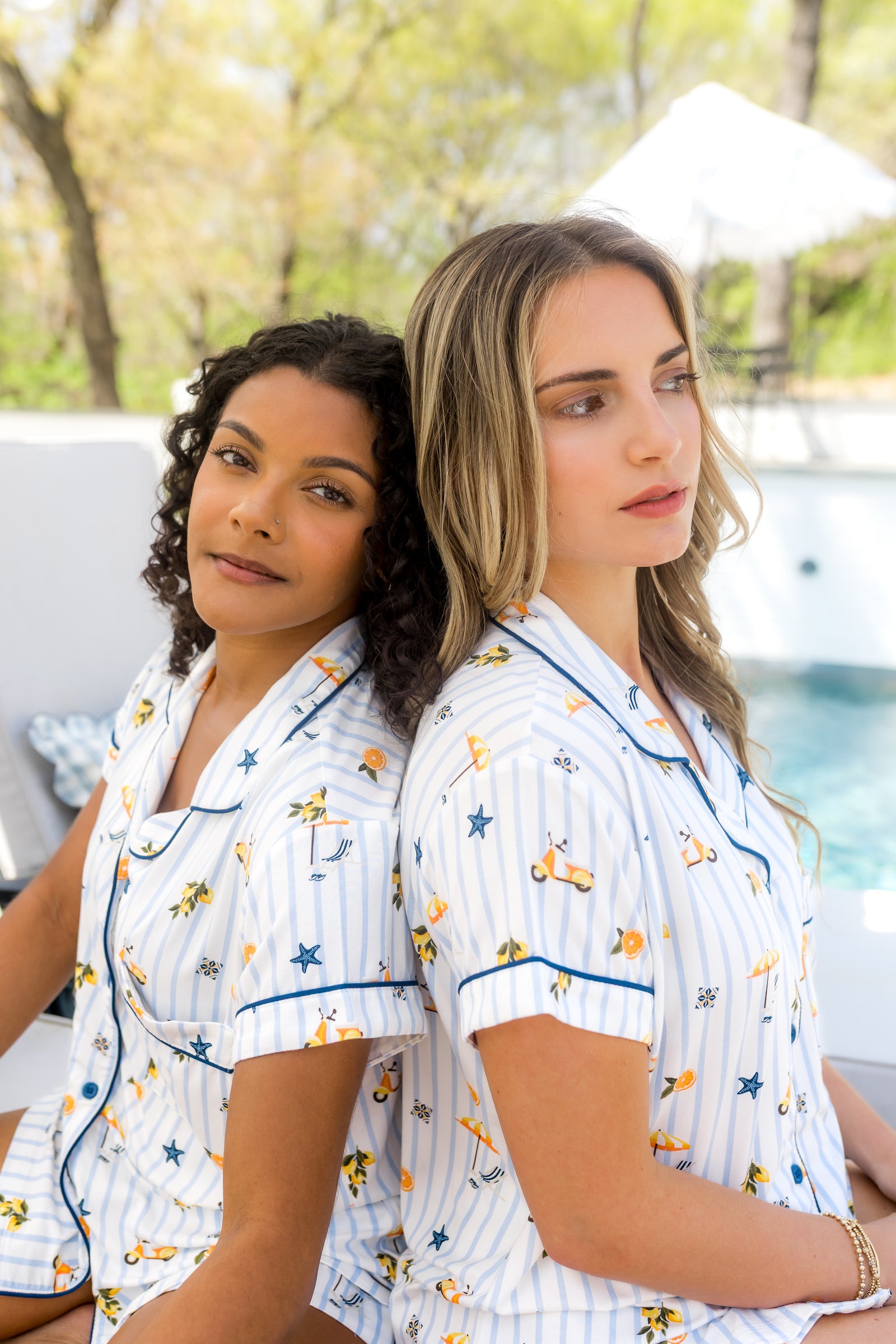 Women's Short Sleeve Pajama Set in Amalfi Coast - Image 7