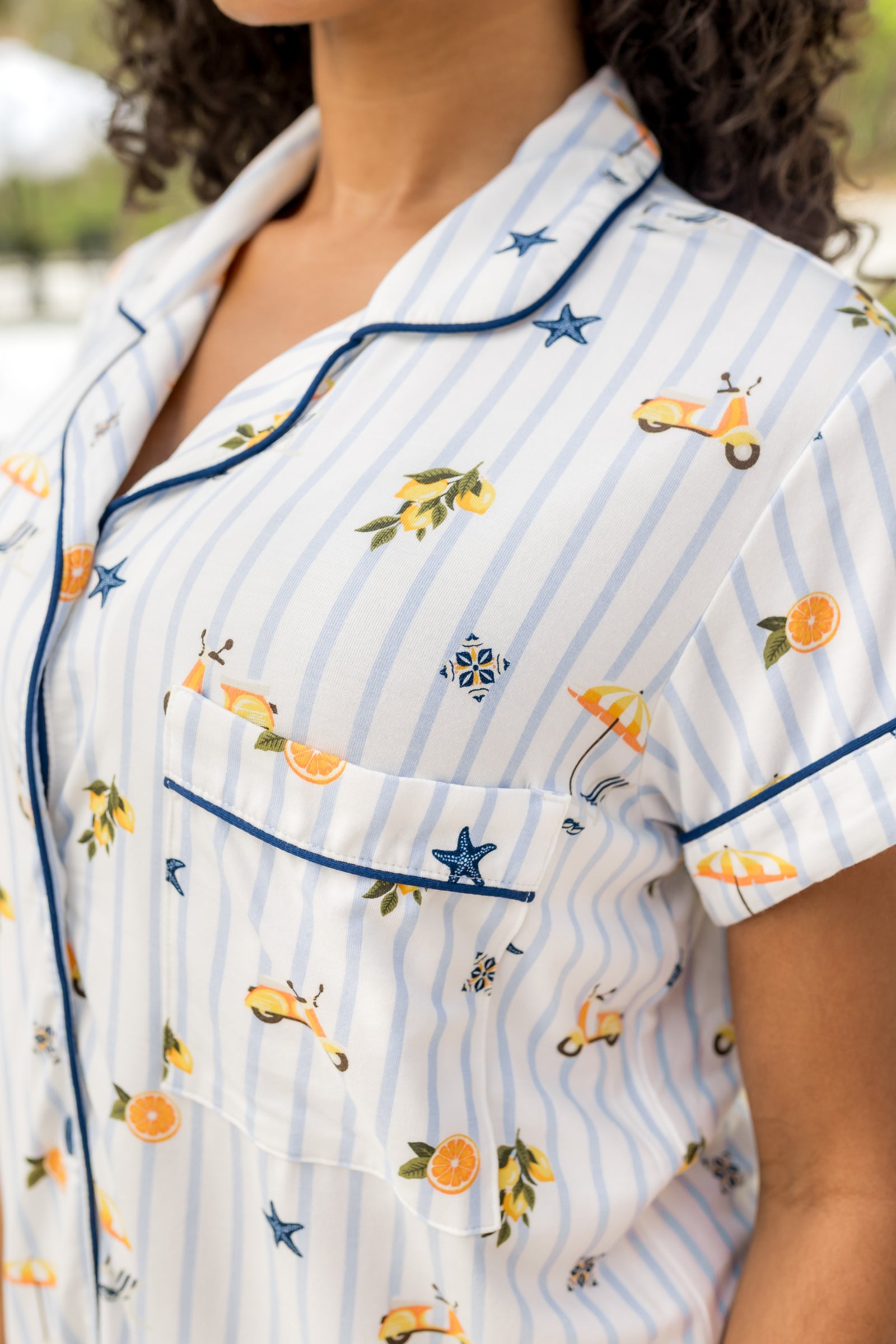 Women's Short Sleeve Pajama Set in Amalfi Coast - Image 3