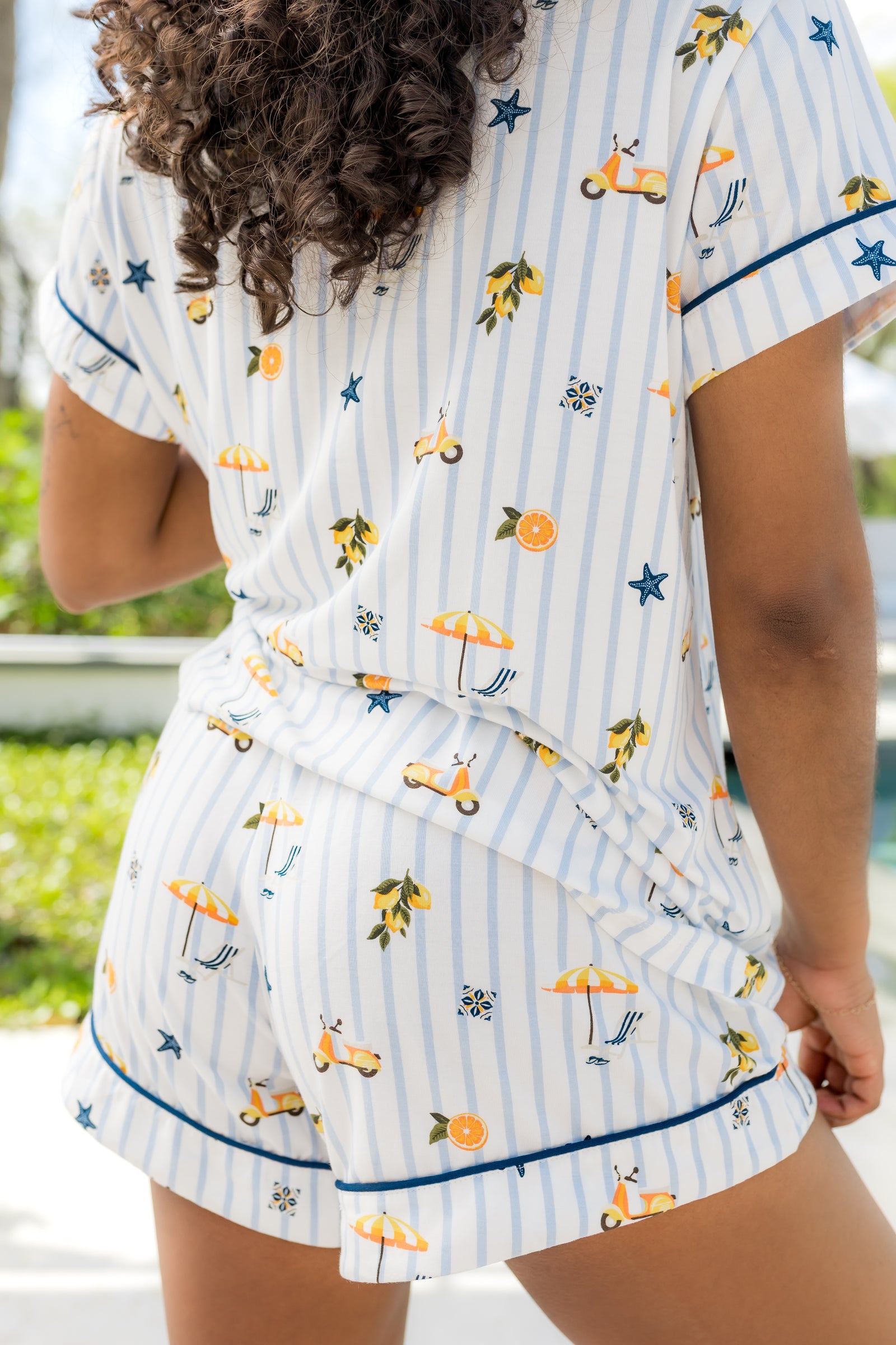 Women's Short Sleeve Pajama Set in Amalfi Coast - Image 5