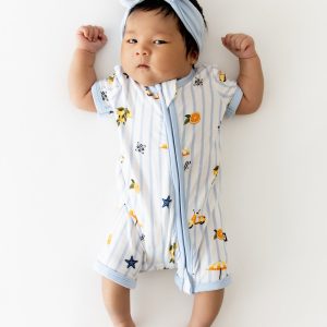 Zipper Shortall Romper in Amalfi Coast