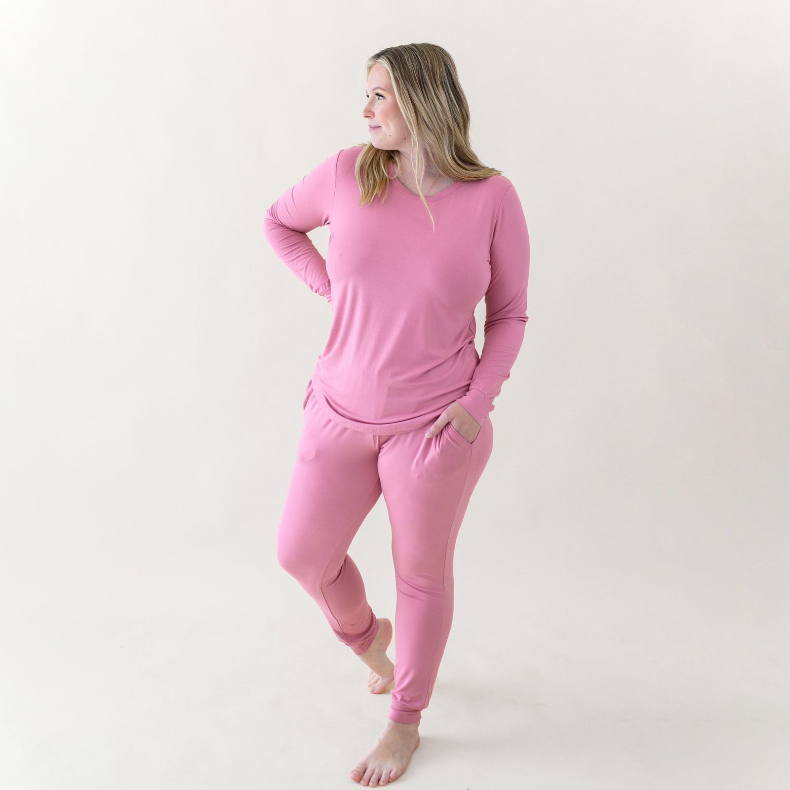 Women's Jogger Pajama Set in Apple Blossom - Image 4