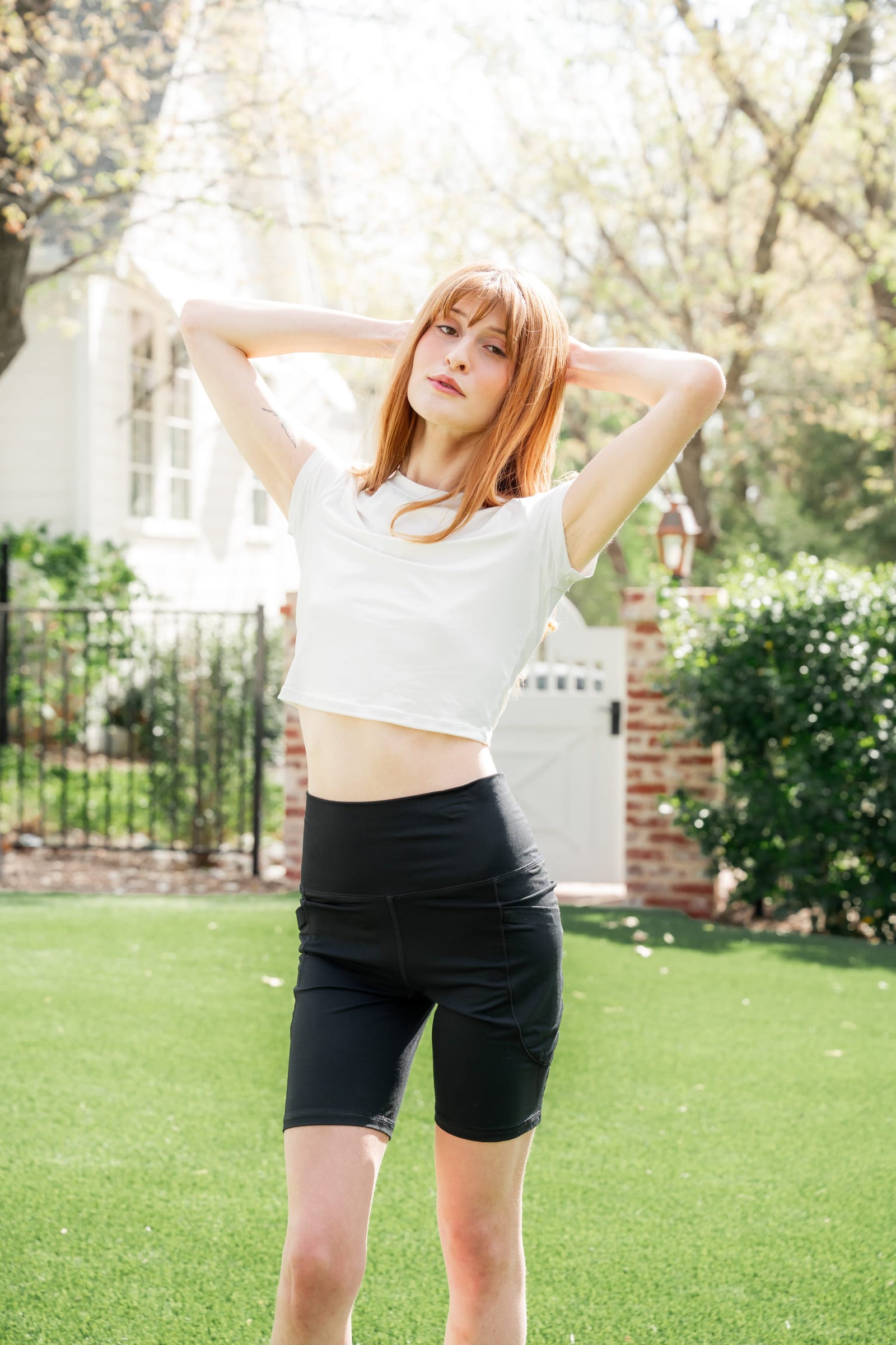 Bamboo Flex High Rise Biker Short in Midnight - Image 4