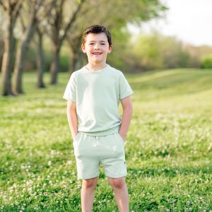 Short Sleeve Jogger Set in Basil