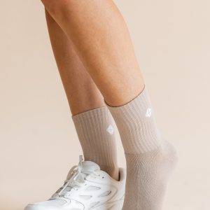 Adult Crew Socks in Bisque
