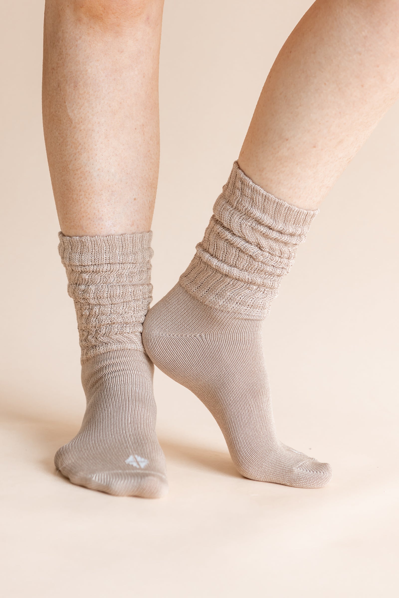 Adult Scrunch Socks in Bisque - Image 3
