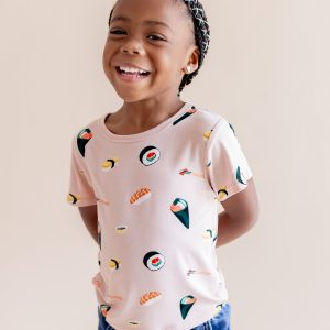 Toddler Basic Tee in Blush Sushi