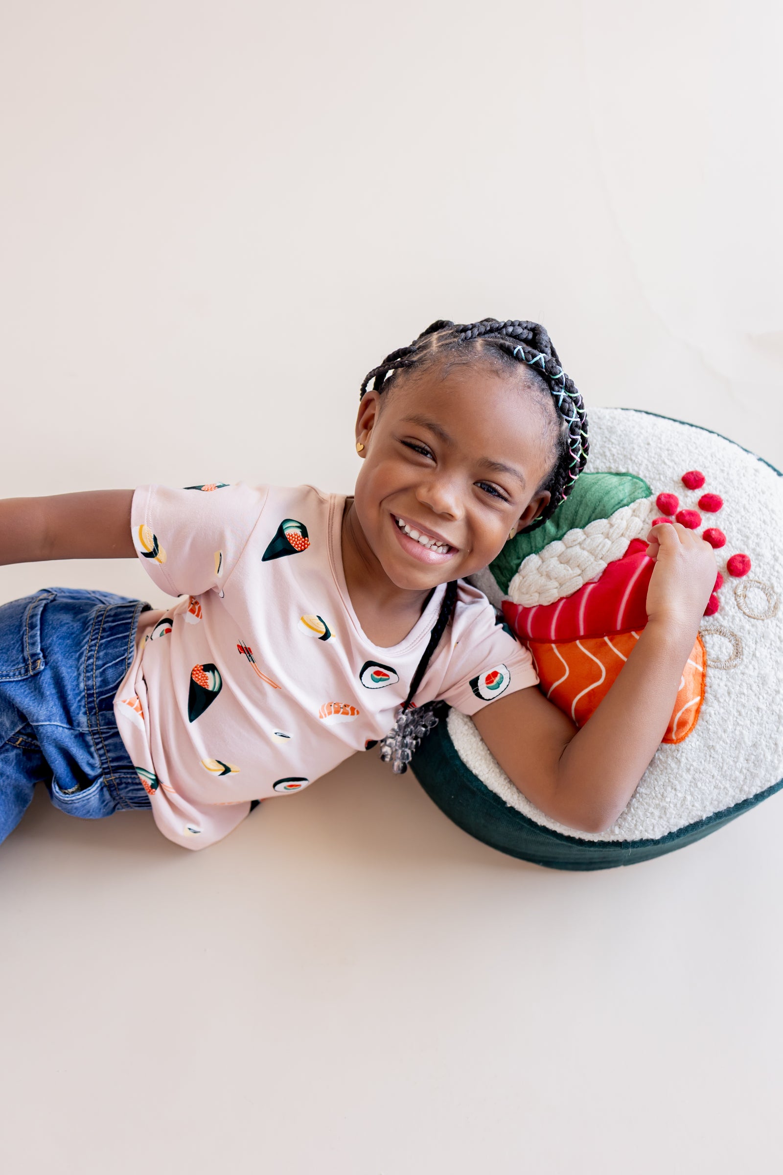Toddler Basic Tee in Blush Sushi - Image 3