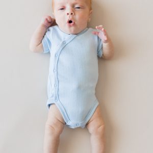 Pointelle Kimono Bodysuit in Breeze