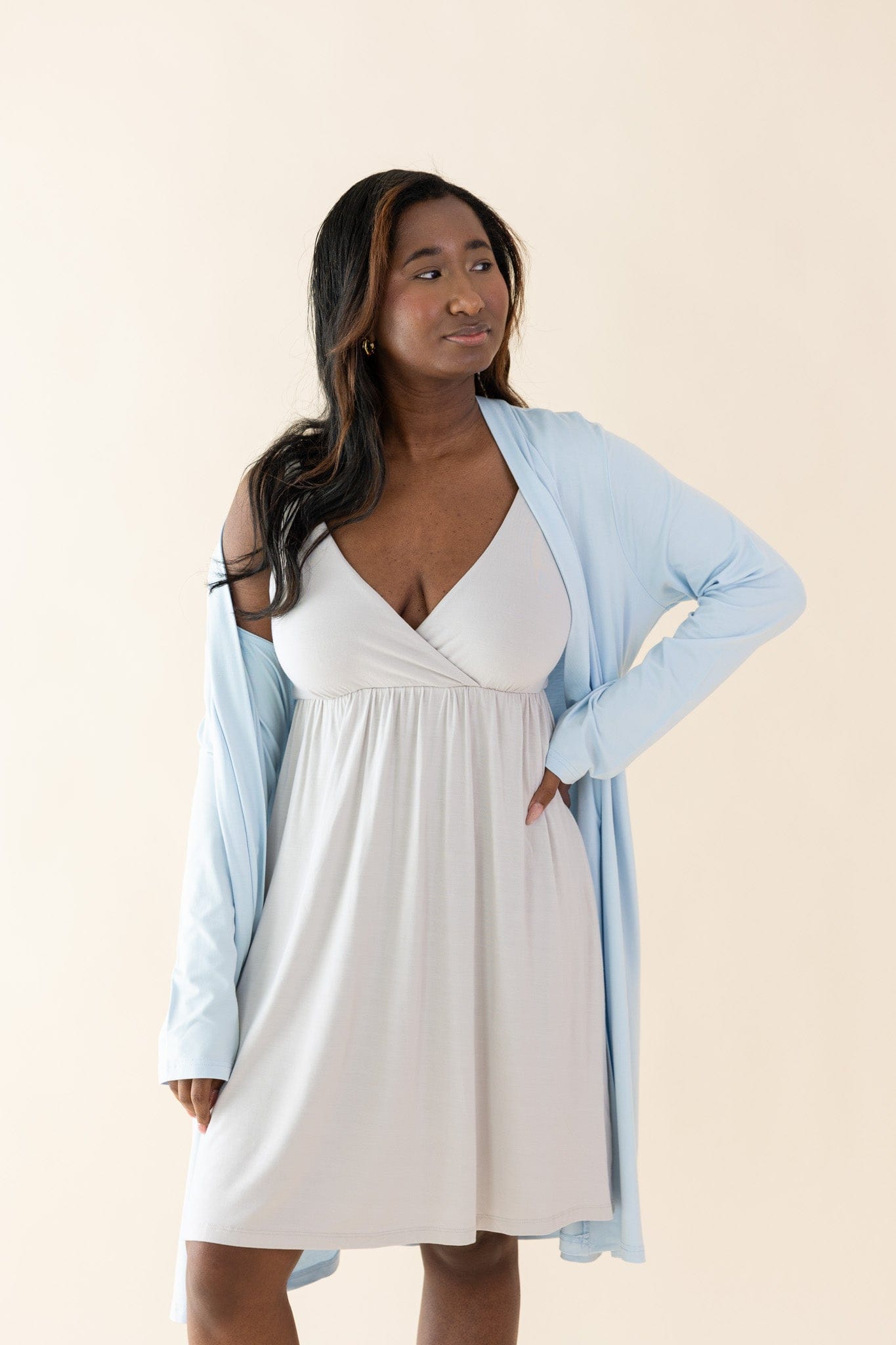Women's Lounge Robe in Breeze - Image 5