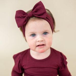 Bow Headband in Burgundy